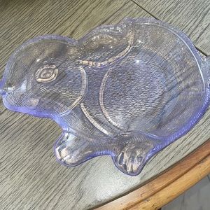Pretty Glass Bunny Dish